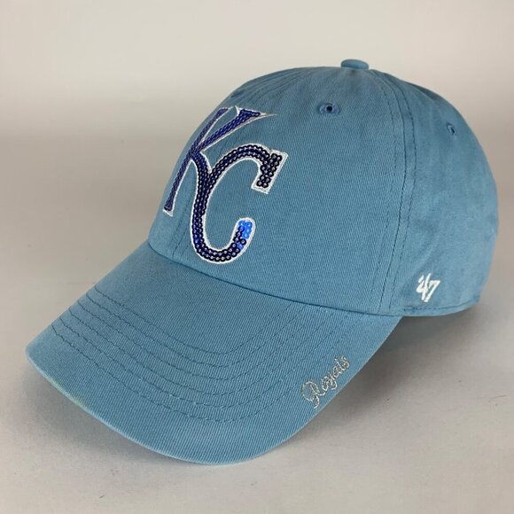 Kansas City Royals Womens Light Blue 47 Brand Clean Up Relaxed Fit Strapback Hat - Picture 1 of 6